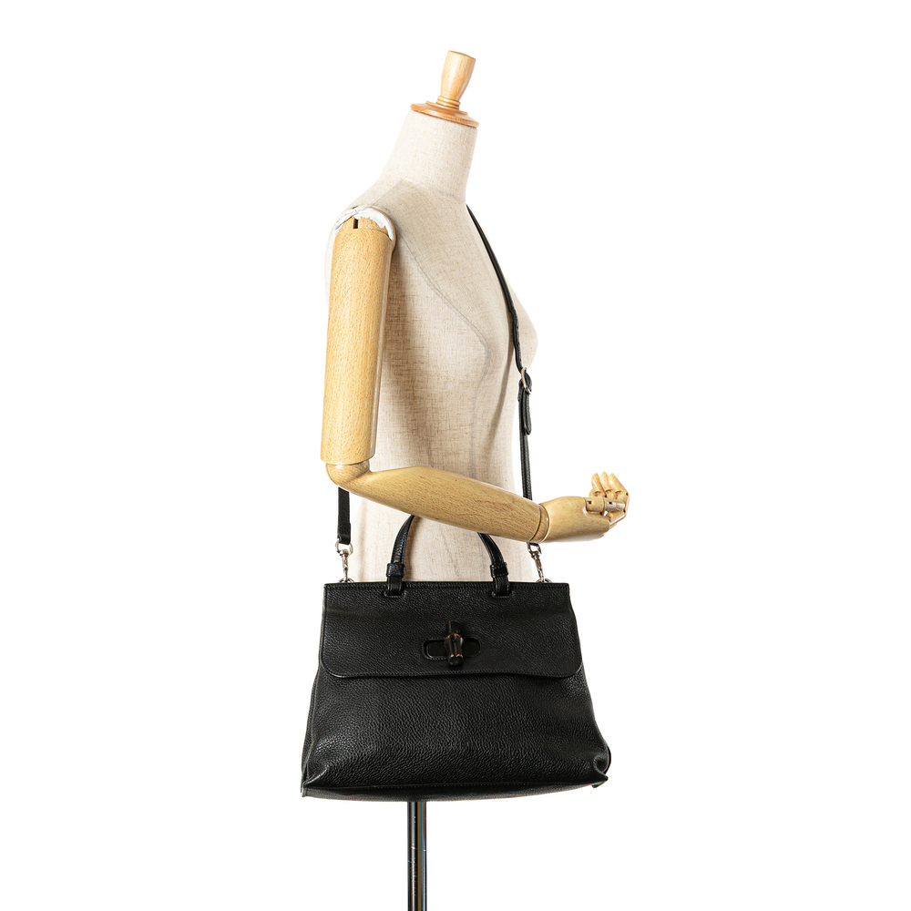 Pre-Loved Gucci Medium Leather Bamboo Daily Satchel - Picture 12 of 12